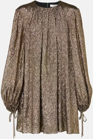 Chloé Balloon-sleeve silk-blend minidress