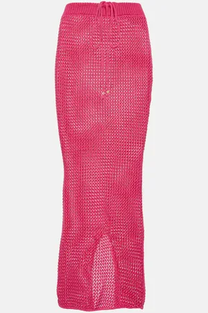 Bananhot Aria semi-sheer knit maxi skirt