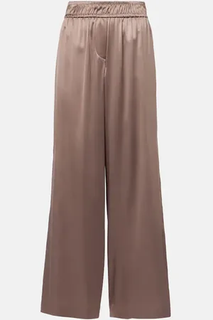 Brunello Cucinelli Silk-blend satin wide-leg pants