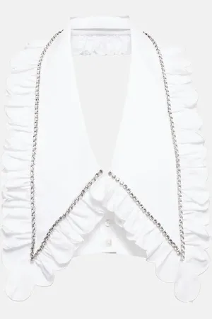 AREA Crystal-embellished cotton collar
