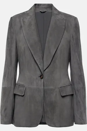 Brunello Cucinelli Single-breasted suede blazer