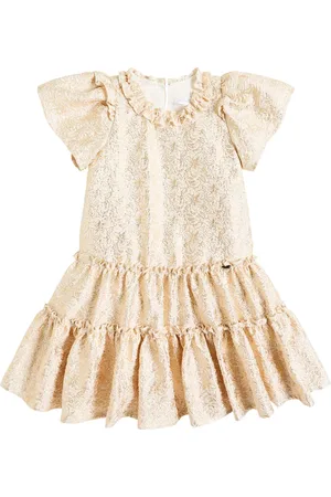 MONNALISA Ruffled lamÃ© jacquard dress