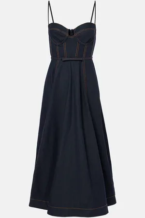 ZIMMERMANN Crush denim bustier dress