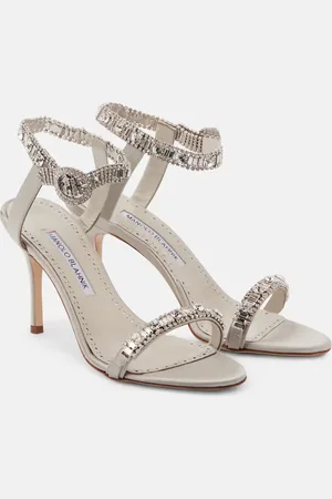 Manolo Blahnik Asa 90 embellished satin sandals