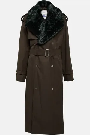 Burberry Faux-fur trimmed cotton coat