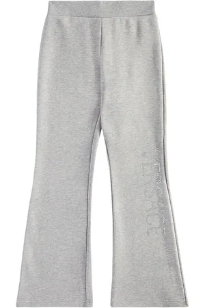 VERSACE Logo embellished cotton jersey sweatpants