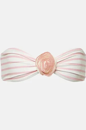 SAME Rose floral-appliquÃ© bandeau bikini top