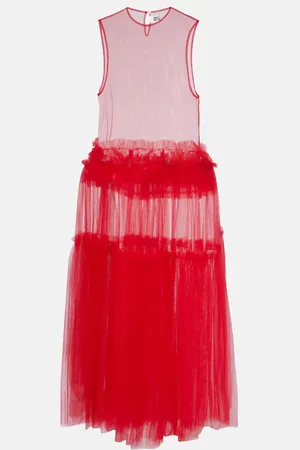 NOIR KEI NINOMIYA Sheer tulle maxi dress