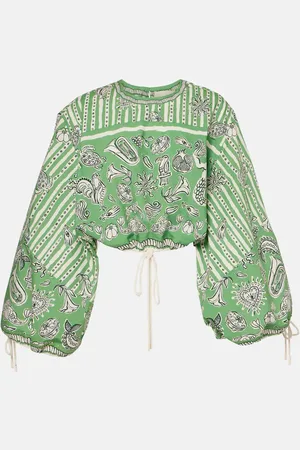 ALÉMAIS Lula printed cotton crop top