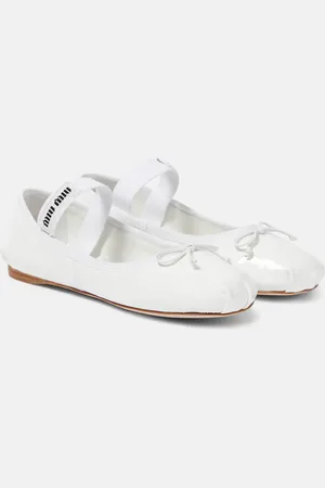 Miu Miu Logo patent leather ballet flats