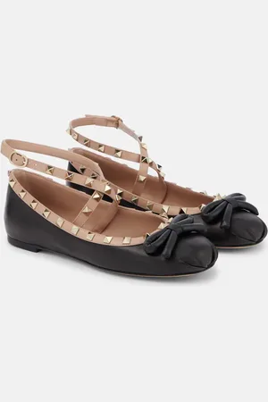 VALENTINO GARAVANI Rockstud leather ballet flats