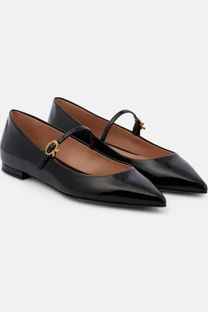 Gianvito Rossi Ribbon Jane patent leather Mary Jane flats