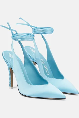 The Attico Venus embellished satin pumps