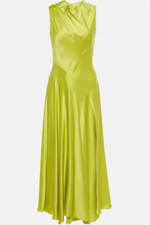Roksanda Alma gathered silk satin midi dress