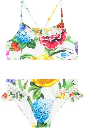 Dolce & Gabbana Floral ruffled bikini