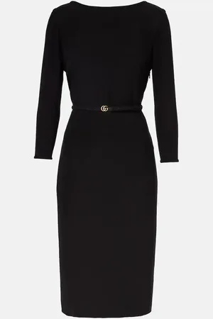 Gucci Double G belted cady midi dress