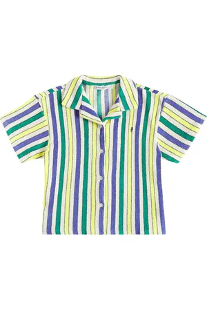 Bobo Choses Striped colorblock cotton terry shirt