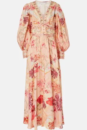 Camilla Blossoms And Brushstrokes linen maxi dress
