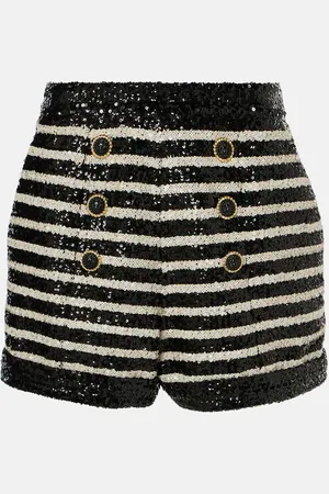 Balmain Sequined striped shorts