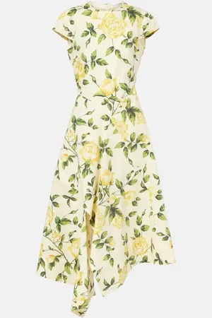 Oscar de la Renta Floral cotton-blend poplin midi dress