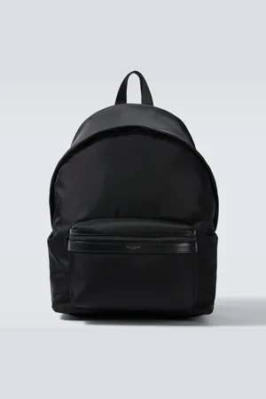 Saint Laurent City leather-trimmed canvas backpack