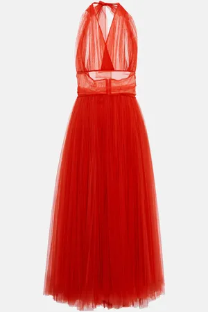 Dolce & Gabbana Halter-neck tulle midi dress