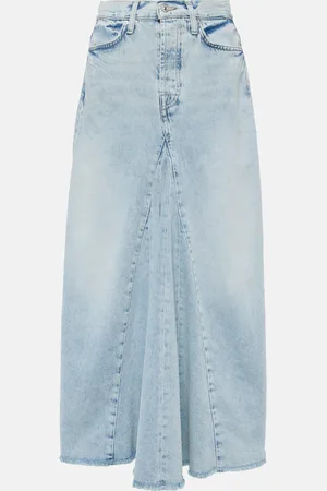 7 for all Mankind High-rise denim maxi skirt