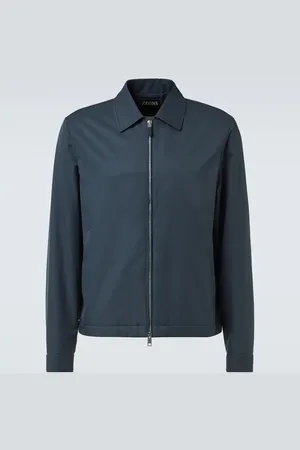 Ermenegildo Zegna Leather-trimmed blouson