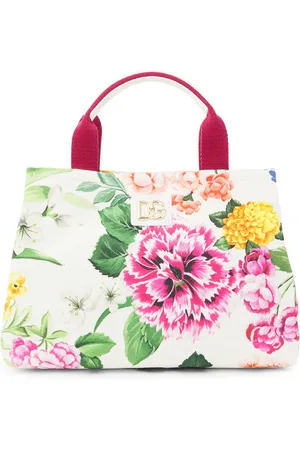 Dolce & Gabbana Floral leather-trimmed canvas tote