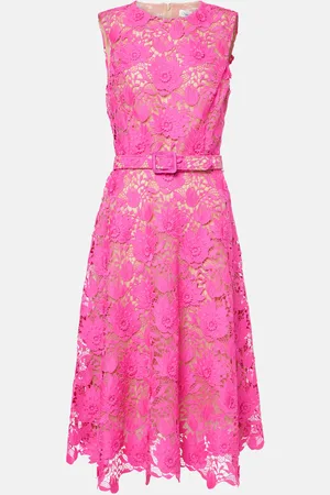 Oscar de la Renta Floral lace midi dress