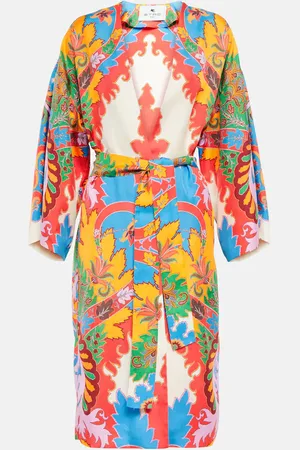 Etro Printed silk beach cover-up