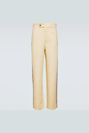 BODE Stria beaded cotton straight pants