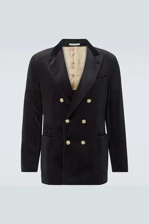Brunello Cucinelli Double-breasted cotton velvet blazer