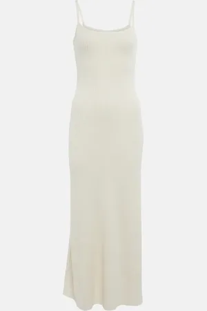 Chloé Ribbed-knit wool-blend slip dress