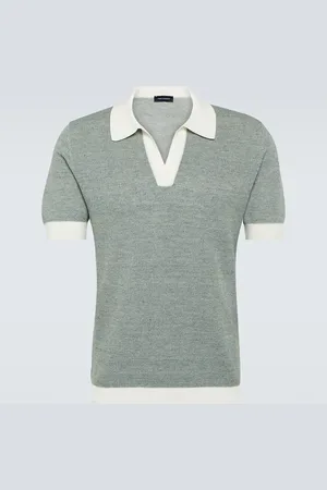 Thom Sweeney Cotton and linen polo shirt