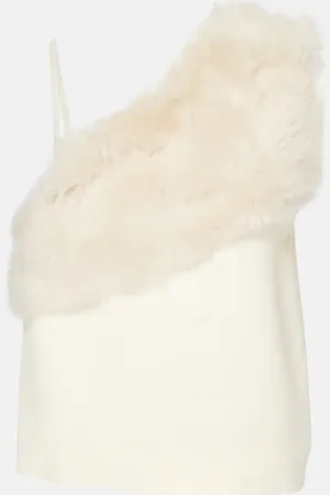 Totême Shearling-trimmed cady top