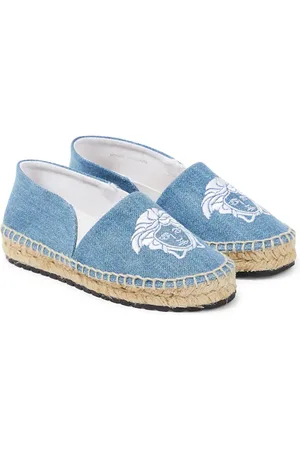VERSACE Medusa embroidered denim espadrilles