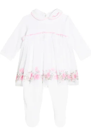 MONNALISA Baby floral-embellished cotton bodysuit