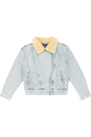 Scotch&Soda Teddy-trimmed denim biker jacket