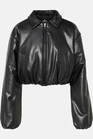 alo Premier faux leather bomber jacket