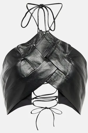 AYA MUSE Vortico faux leather crop top