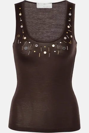 XU ZHI Embellished wool-blend tank top