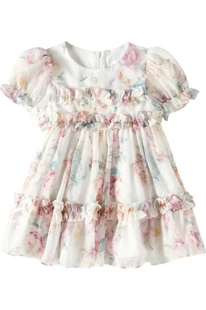 PATACHOU Baby ruffled balloon-sleeve tulle dress