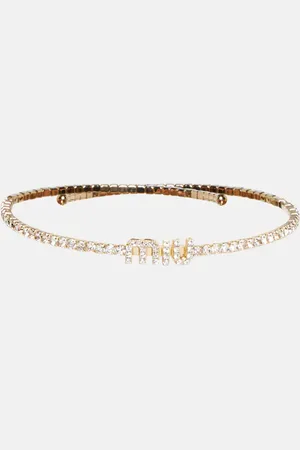 Miu Miu Logo crystal-embellished choker