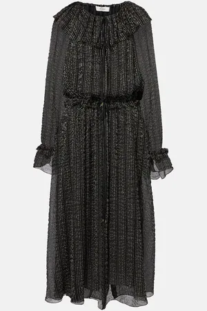 Chloé Ruffled gathered silk-blend gown