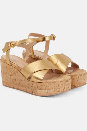 Gianvito Rossi Leather wedge sandals