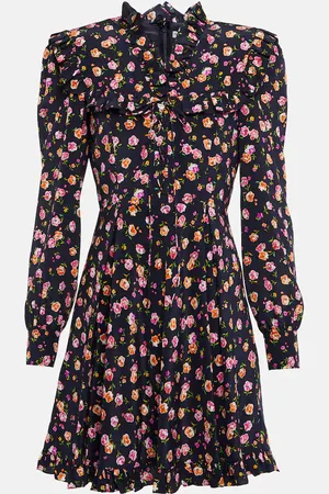 Alessandra Rich Printed belted silk minidress