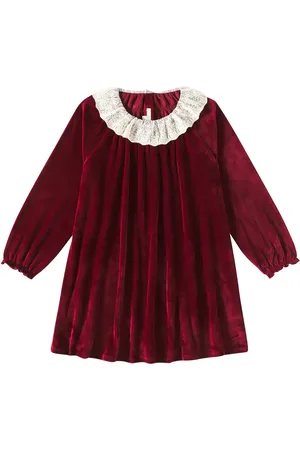 Konges Sløjd Venola lace-trimmed velvet dress