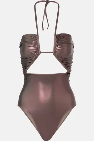 Rick Owens Metallic halterneck swimsuit