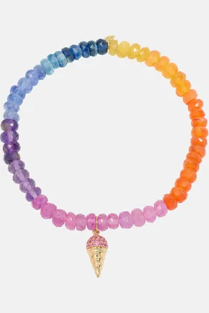 Sydney Evan Ice Cream Cone 14kt gold charm bracelet with sapphires
